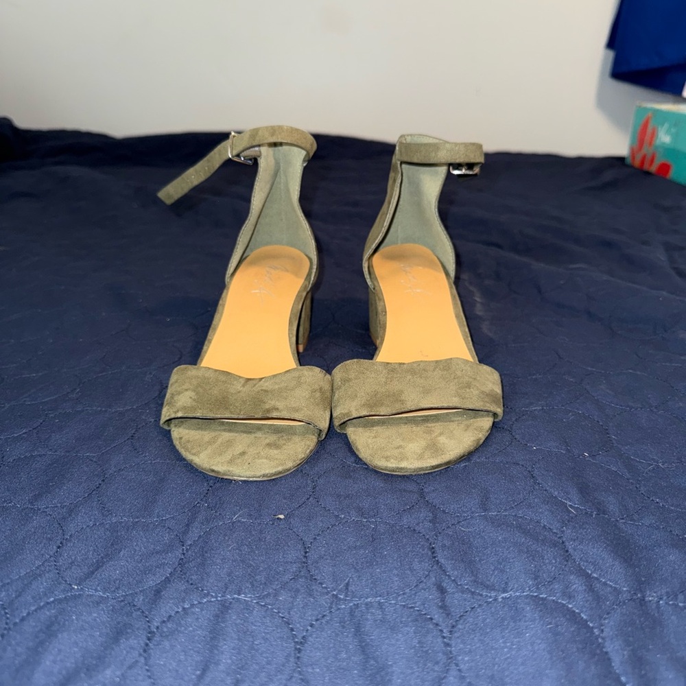 Olive Green Ankle Strap Sandals